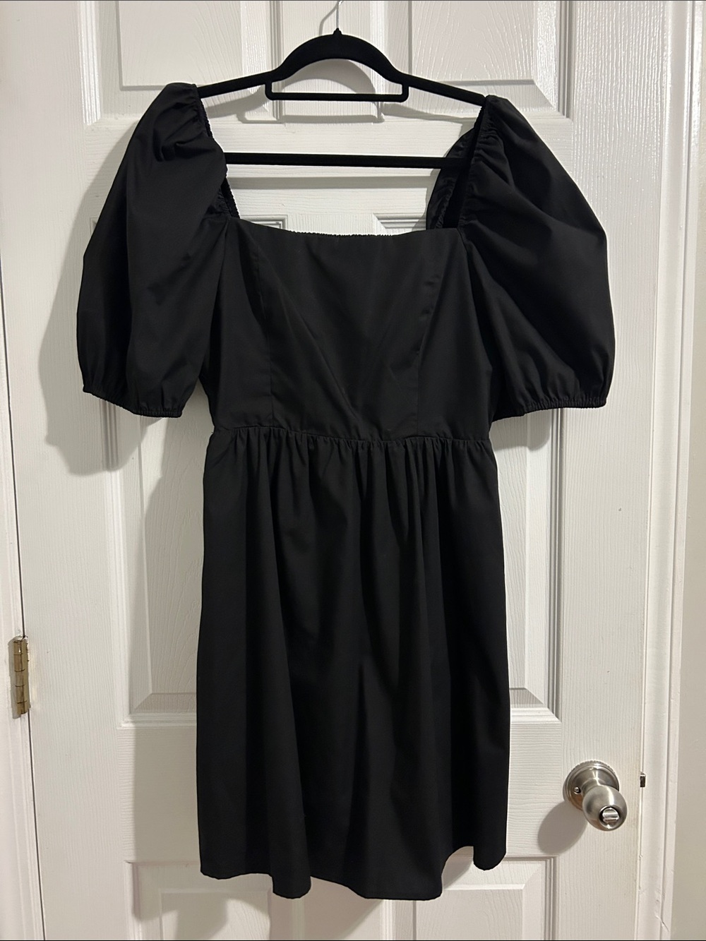 Copper Key Black Puff-Sleeve Mini Dress
